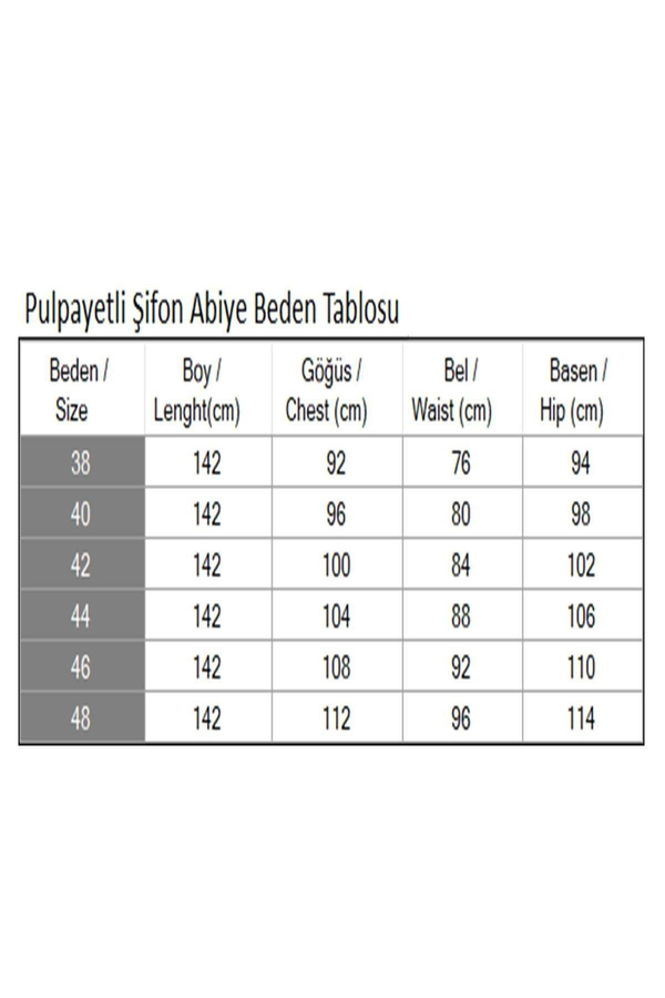 Pulpayetli Şifon Abiye Gül Kurusu 19187