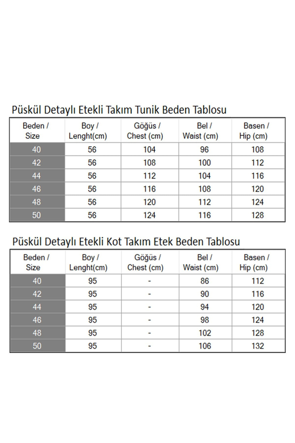 Püskül Detaylı Etekli Kot Takım Açık Mavi 19292