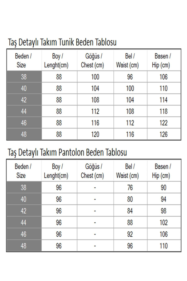 Taş Detaylı Takım Gül Kurusu 19203