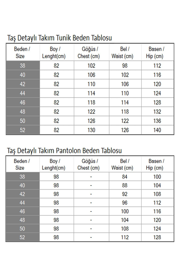 Taş Detaylı Takım Siyah 19266