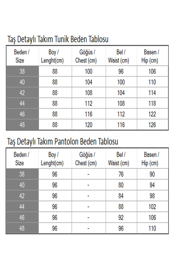 Taş Detaylı Takım Zümrüt 19203