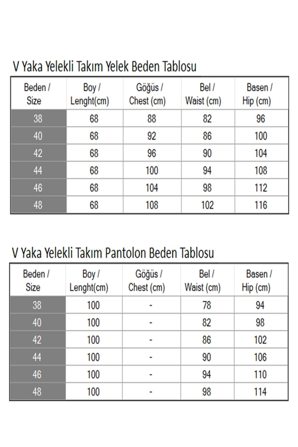 V Yaka Yelekli Takım Siyah 19254