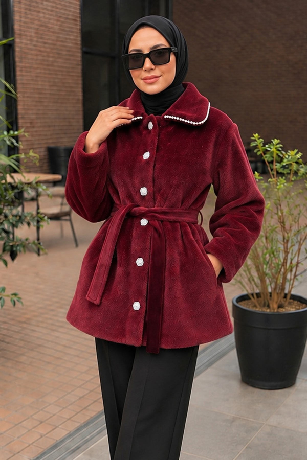 Vela Fox Kemerli Kaban Bordo 3009