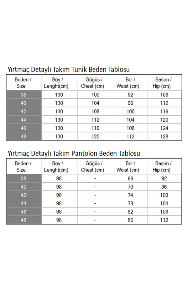 Yırtmaç Detaylı Takım Gül Kurusu 19233