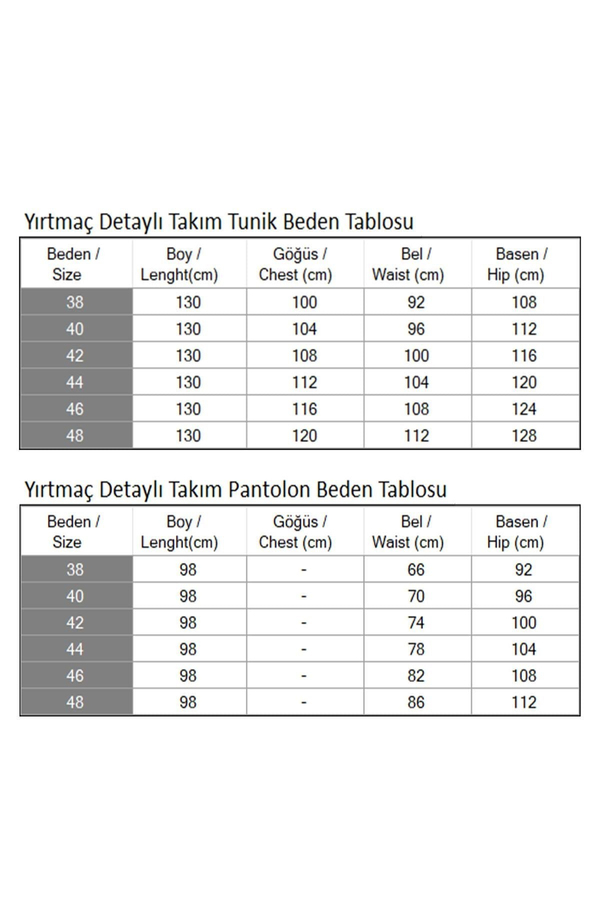Yırtmaç Detaylı Takım Siyah 19233