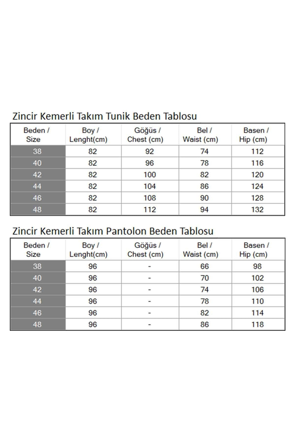 Zincir Kemerli Takım Siyah 18001