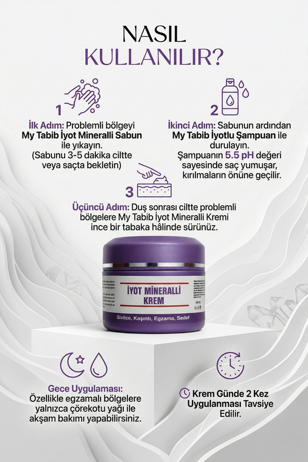 İYOT MİNERALLİ KREM- SİVİLCE-KAŞINTI-EGZAMA-SEDEF 50 ML
