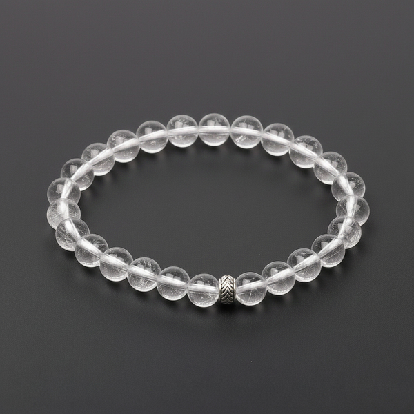 KİRİSTAL KUVARS TAŞI ELASTİK BİLEKLİK 8 MM