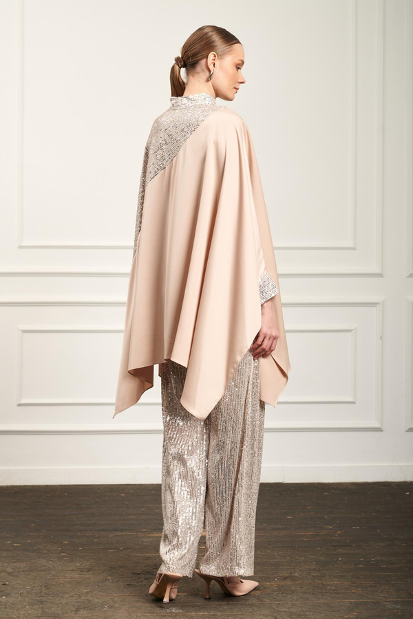 M70384 Melidia Pullu  Abiye Takım / BEJ