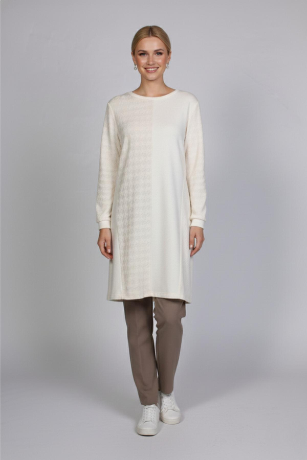 NC1061 Newcarmen Kombinli Örme Tunik / EKRU