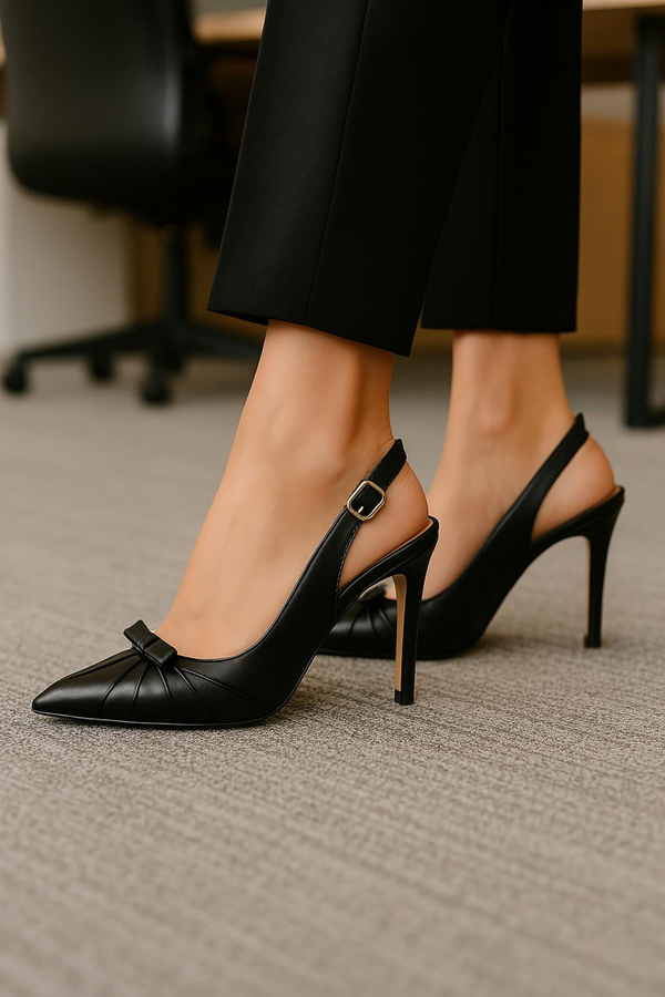 Kadın Topuklu Ayakkabı Stiletto Açık Mavi Deri