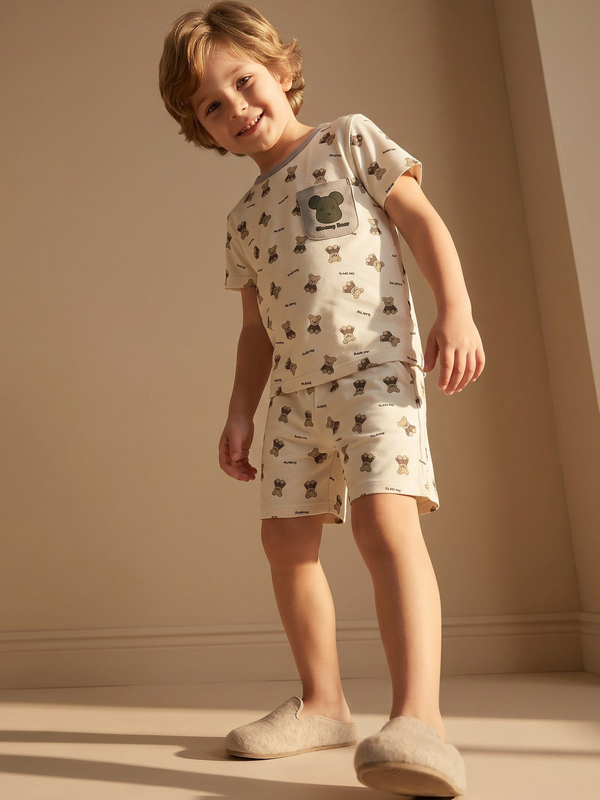 Erkek Çocuk Ayıcıklı Pijama Takımı  