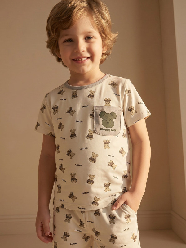 Erkek Çocuk Ayıcıklı Pijama Takımı  