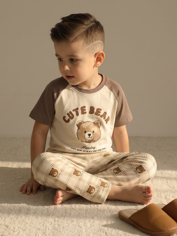 Erkek Çocuk Ayıcıklı Pijama Takımı  