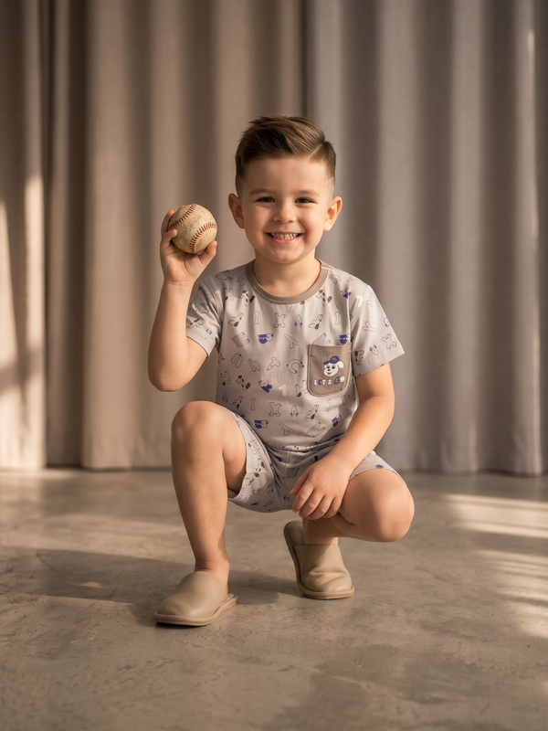 Erkek Çocuk Harfli/Sayılı Pijama Takımı 