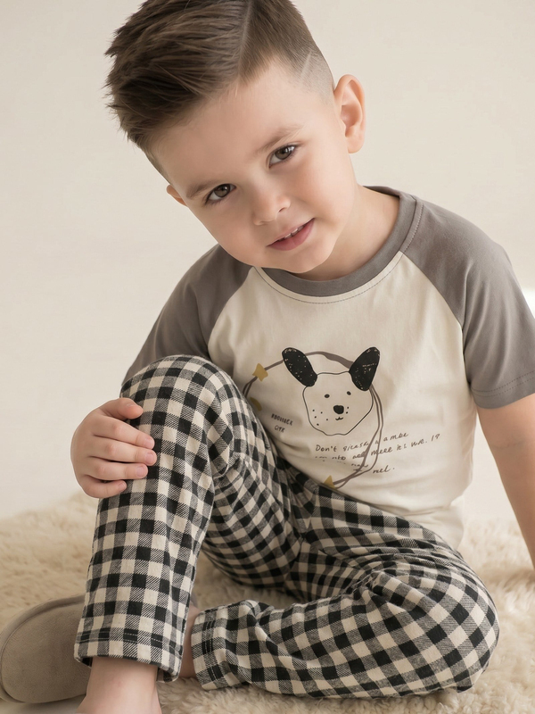 Erkek Çocuk Köpekli Pijama Takımı  
