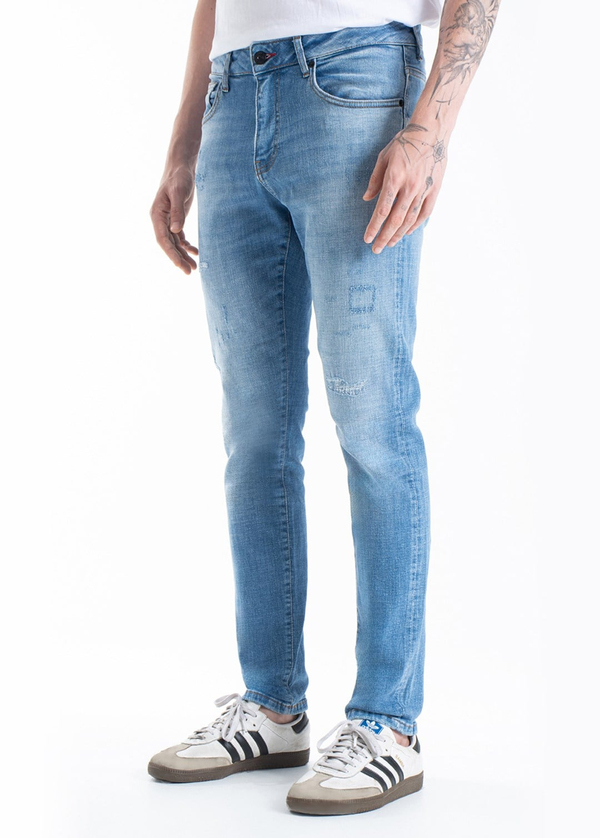 Gabbia Açık Mavi Yırtıklı Slim Fit Kot Pantolon