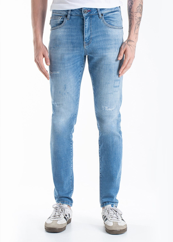 Gabbia Açık Mavi Yırtıklı Slim Fit Kot Pantolon