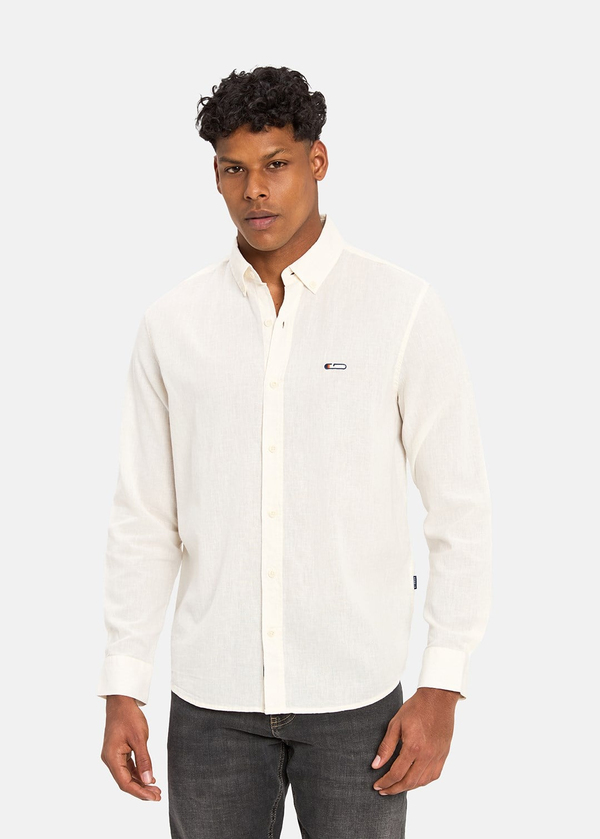 Gabbia Bej Keten Karışımlı Classic Fit Gömlek