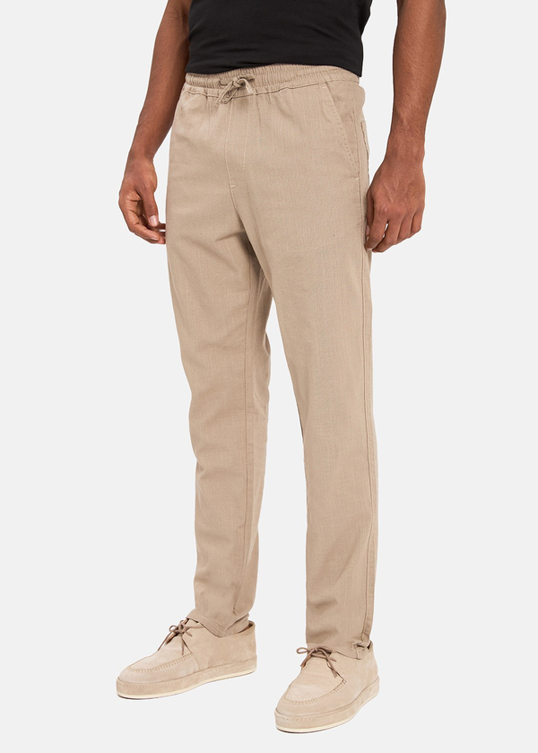 Gabbia Bej Straight Fit Jogger Pantolon