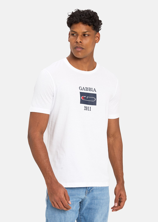 Gabbia Beyaz Classic Fit Baskılı T-Shirt