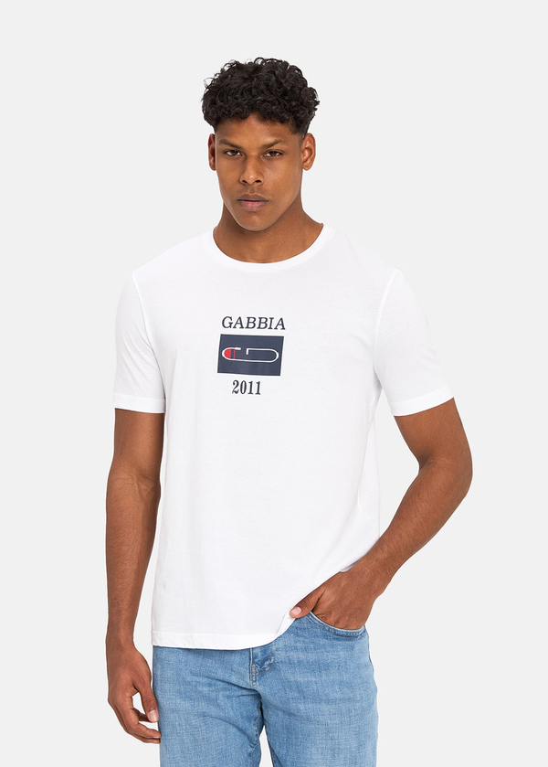 Gabbia Beyaz Classic Fit Baskılı T-Shirt