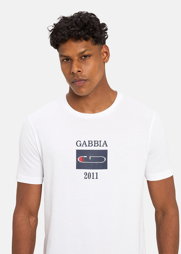 Gabbia Beyaz Classic Fit Baskılı T-Shirt