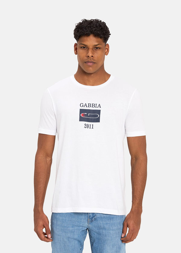 Gabbia Beyaz Classic Fit Baskılı T-Shirt