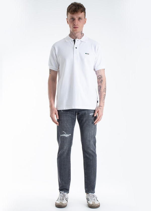 Gabbia Gri Yırtıklı Slim Fit Kot Pantolon