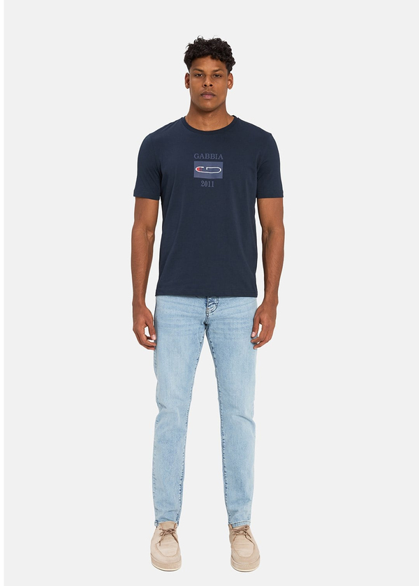 Gabbia Lacivert Classic Fit Baskılı T-Shirt