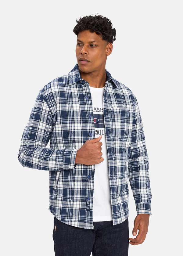 Gabbia Lacivert Classic Fit Ekoseli Kapitone Ceket