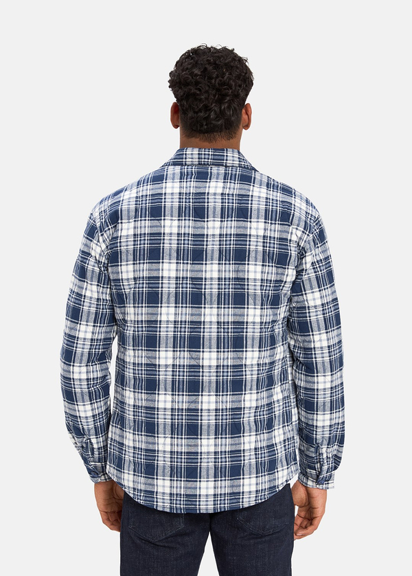 Gabbia Lacivert Classic Fit Ekoseli Kapitone Ceket