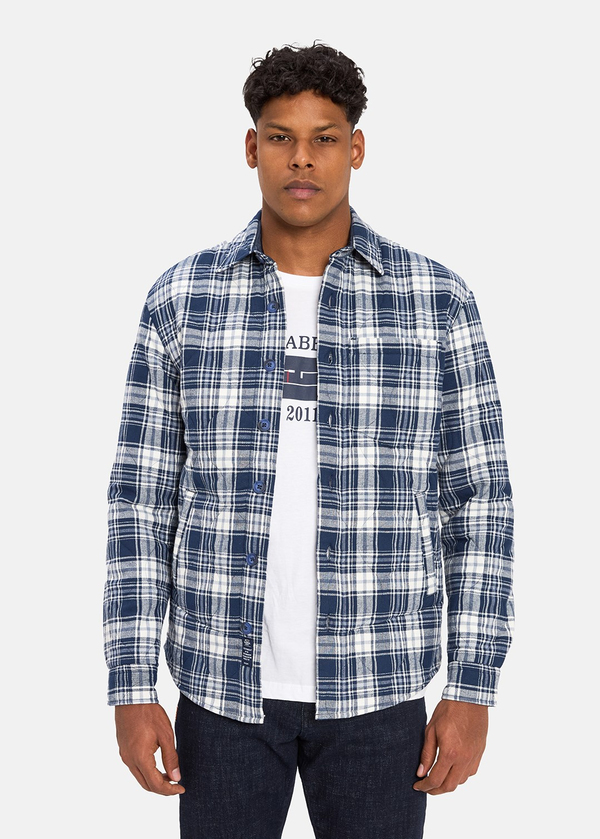 Gabbia Lacivert Classic Fit Ekoseli Kapitone Ceket
