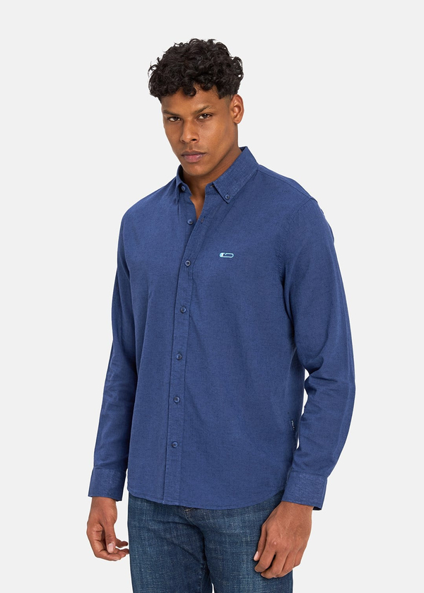 Gabbia Lacivert Keten Karışımlı Classic Fit Gömlek