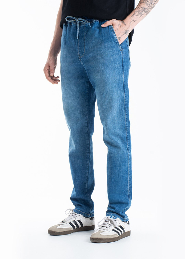 Gabbia Mavi Beli Lastikli Regular Fit Kot Pantolon