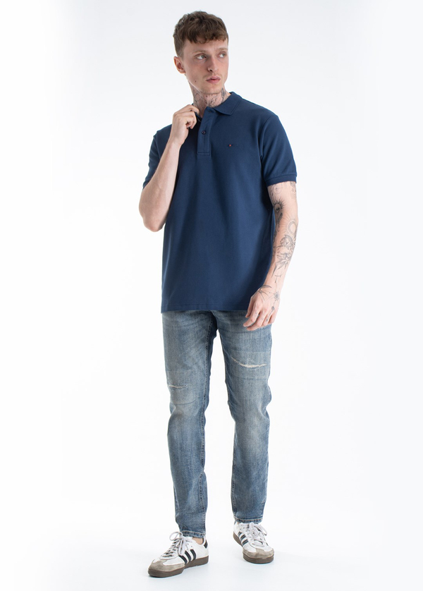 Gabbia Mavi Yırtıklı Slim Fit Kot Pantolon