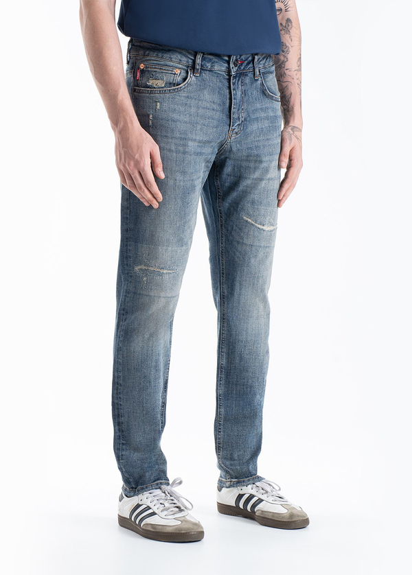 Gabbia Mavi Yırtıklı Slim Fit Kot Pantolon