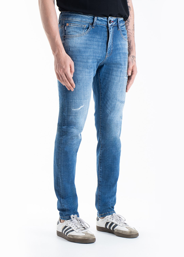 Gabbia Mavi Yırtıklı Slim Fit Kot Pantolon