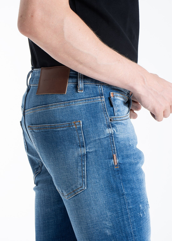 Gabbia Mavi Yırtıklı Slim Fit Kot Pantolon