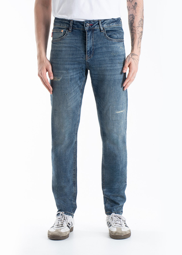 Gabbia Mavi Yırtıklı Slim Fit Kot Pantolon