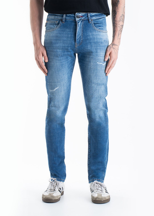 Gabbia Mavi Yırtıklı Slim Fit Kot Pantolon