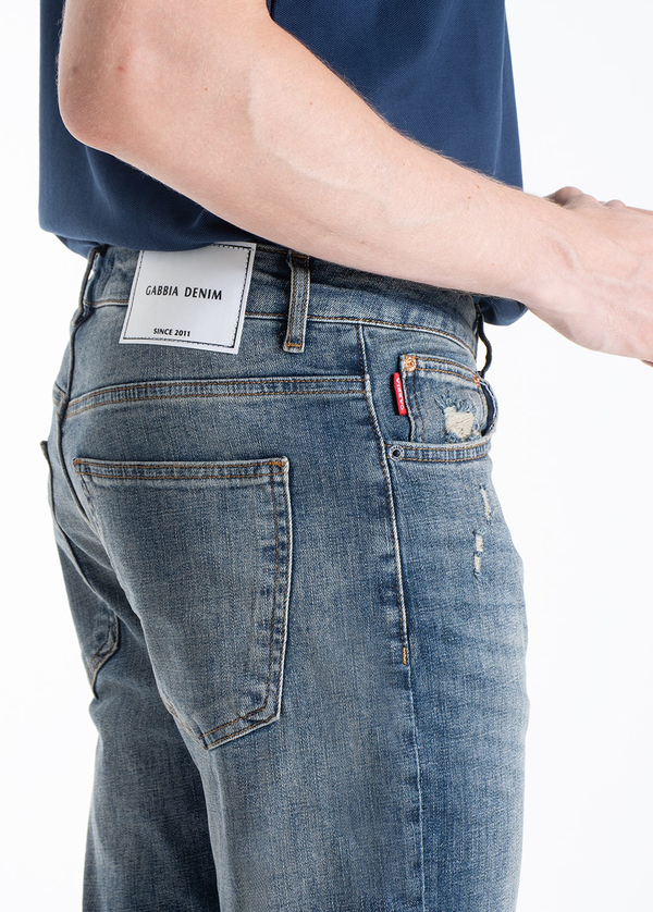 Gabbia Mavi Yırtıklı Slim Fit Kot Pantolon