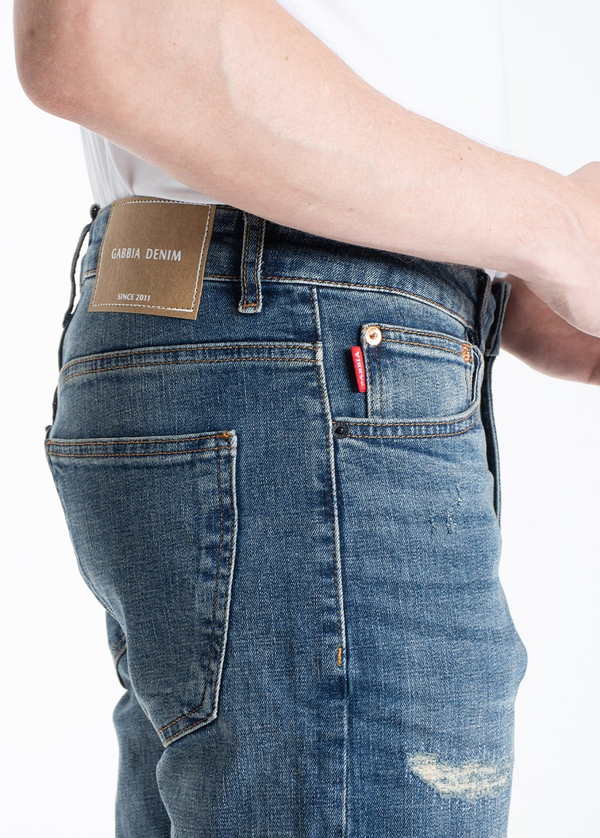 Gabbia Mavi Yırtıklı Slim Fit Kot Pantolon