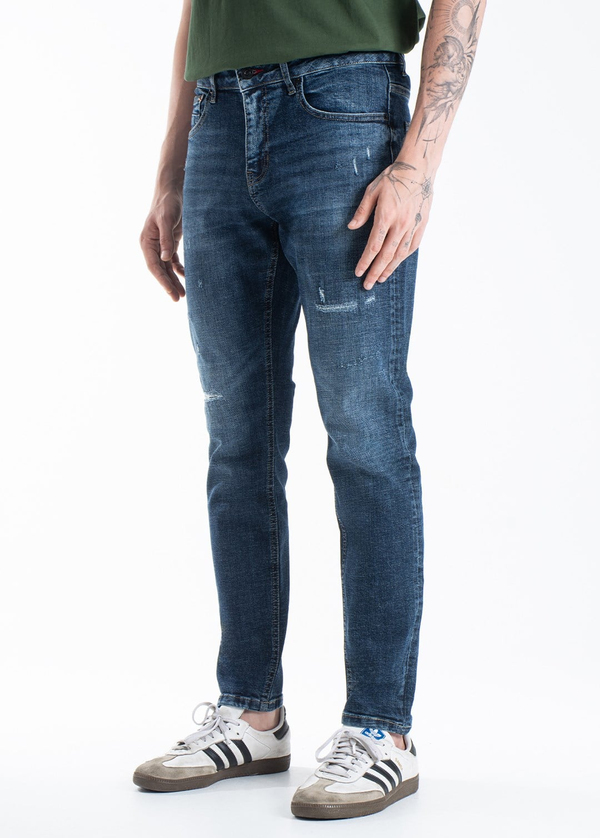 Gabbia Mavi Yırtıklı Slim Fit Kot Pantolon