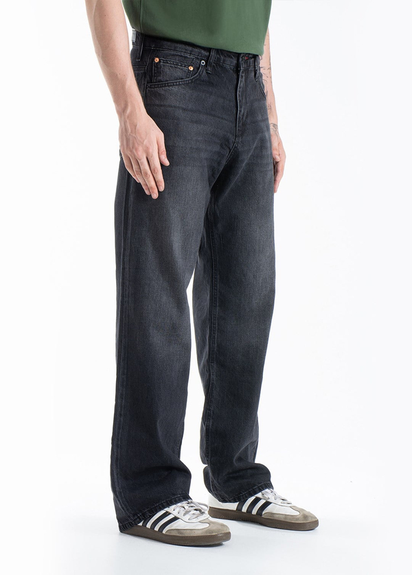 Gabbia Siyah Baggy Kot Pantolon
