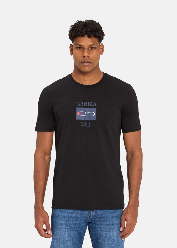 Gabbia Siyah Classic Fit Baskılı T-Shirt