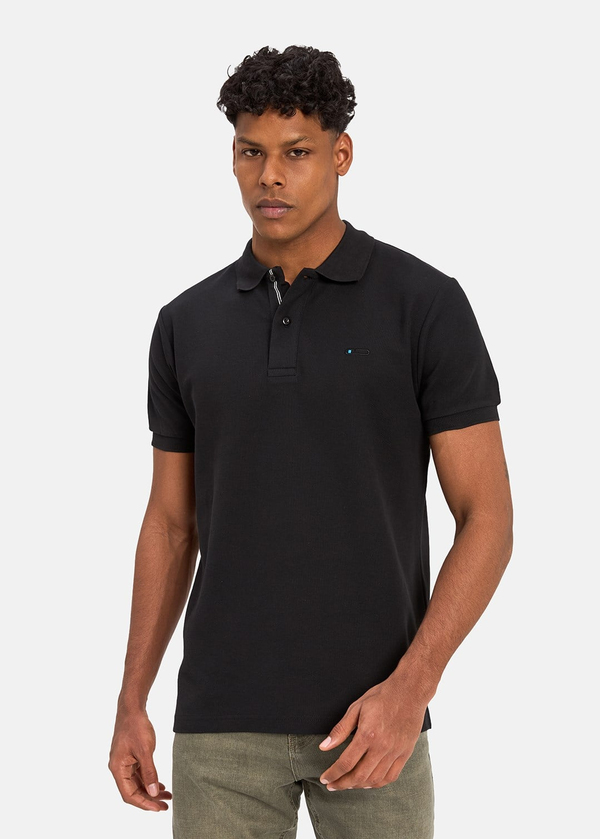 Gabbia Siyah Classic Fit Polo Yaka T-Shirt