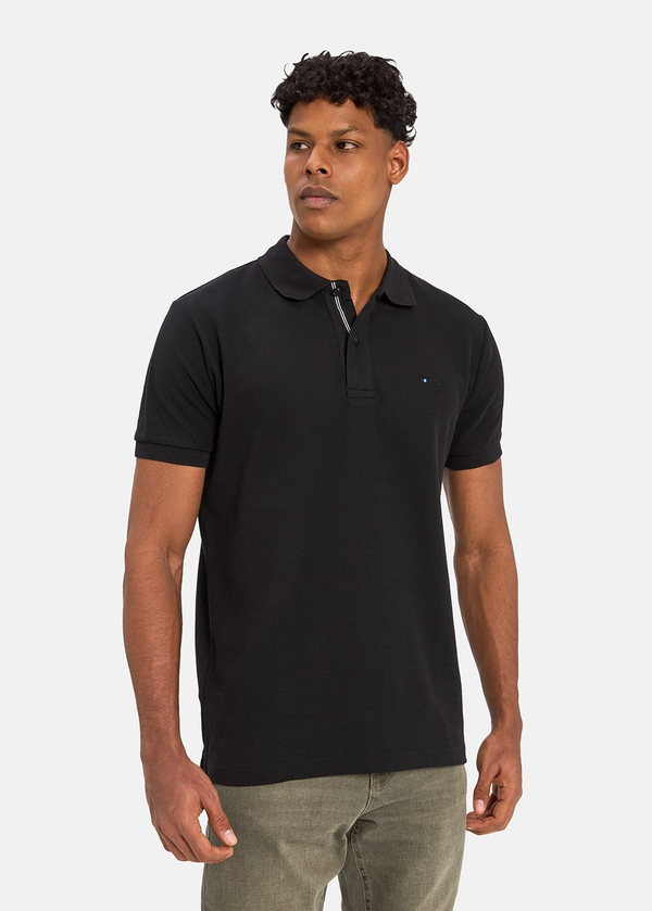 Gabbia Siyah Classic Fit Polo Yaka T-Shirt