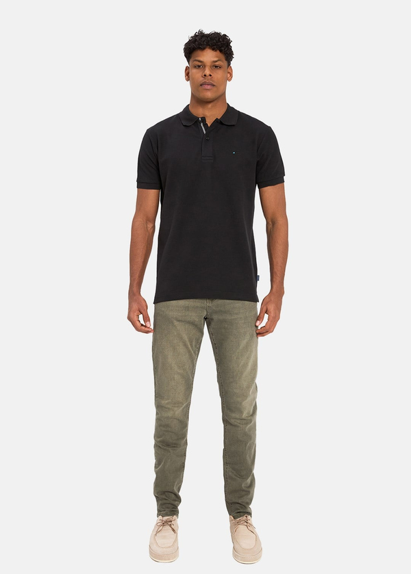 Gabbia Siyah Classic Fit Polo Yaka T-Shirt