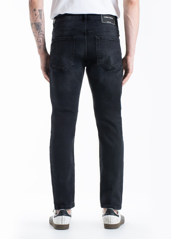 Gabbia Siyah Yırtıklı Slim Fit Kot Pantolon